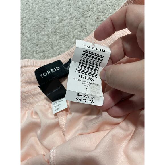NWT Torrid Shorts Womens 4 Elastic Waist Lacy Casual Layered Gauzy Pockets Peach - Picture 7 of 10